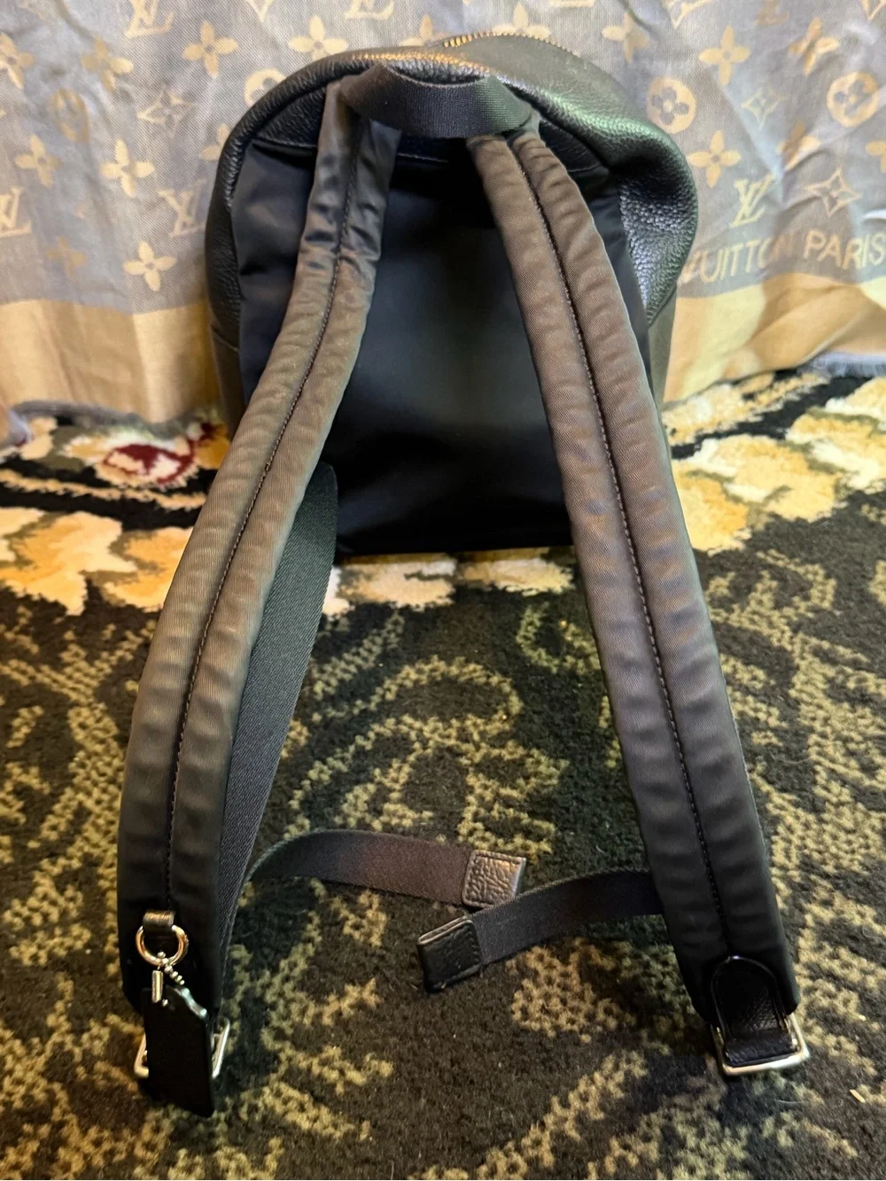 Coach Mini Charlie Black Pebbled Leather Backpack